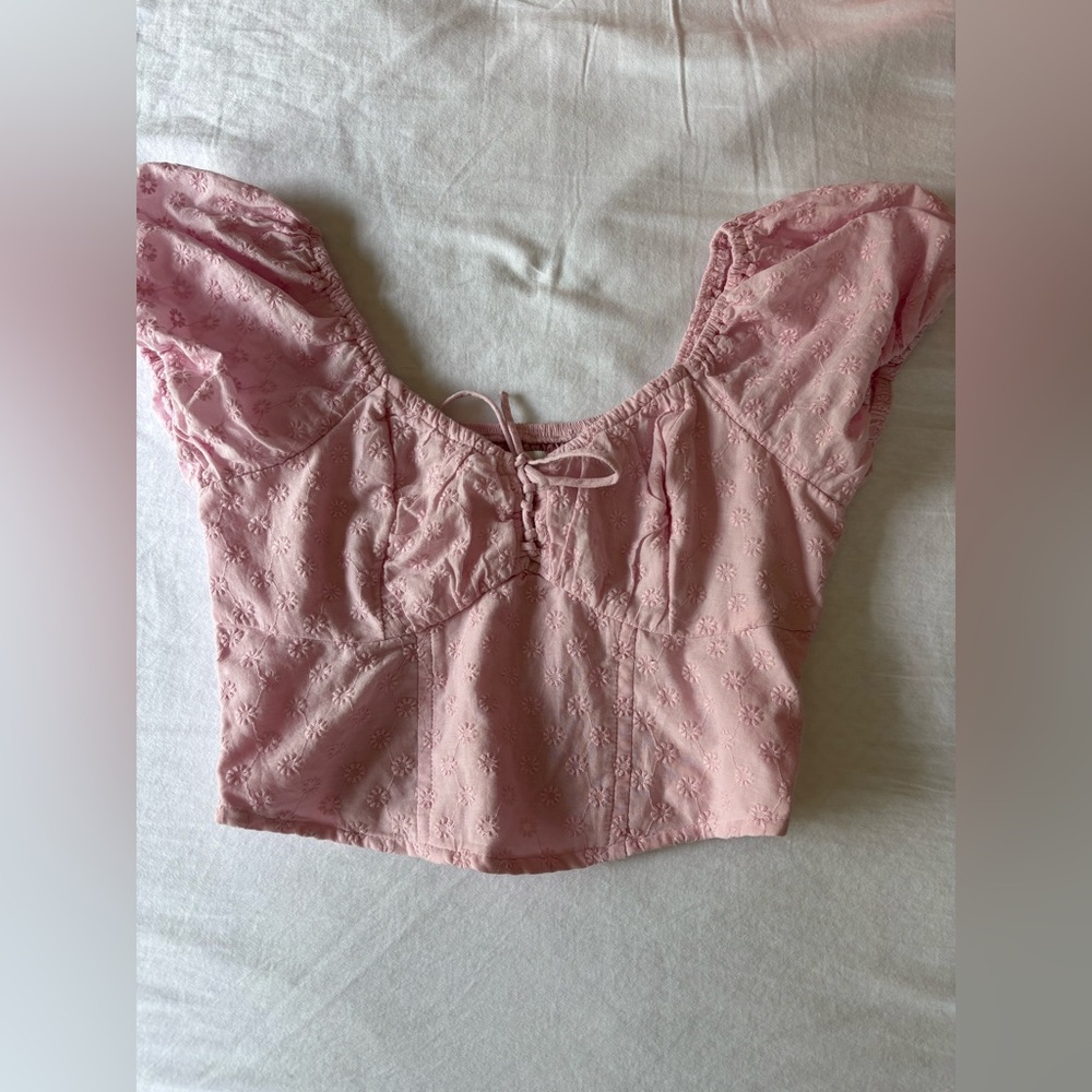 Hollister Light Pink Floral Blouse